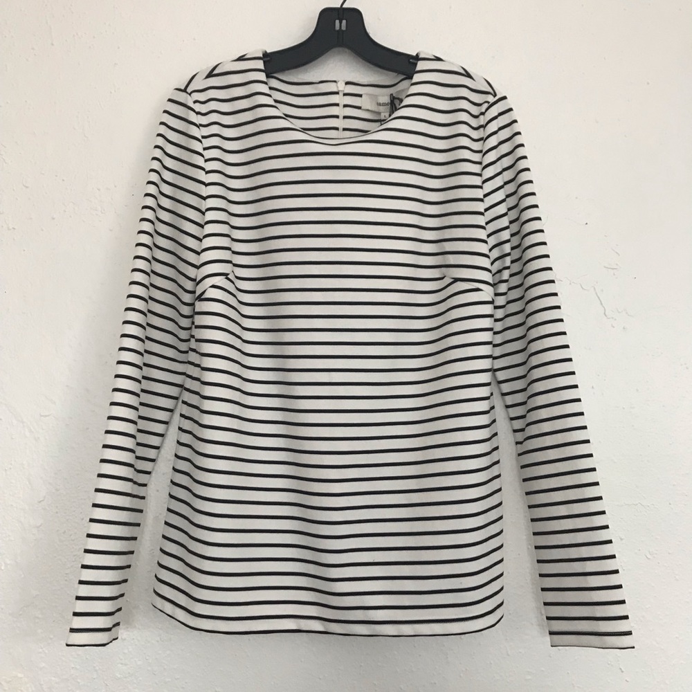 Cameo striped darted cotton tee